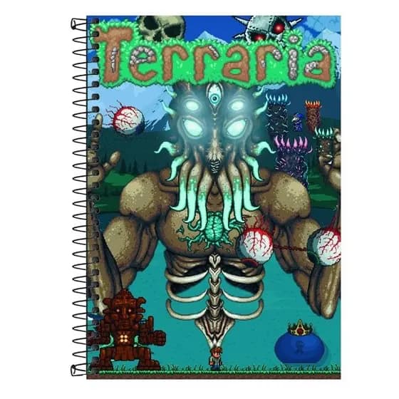 Caderno Personalizado Terraria Jogos - 1 matéria, 10 matérias e 20 matérias