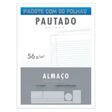 Papel Almaço Pautado Pacote com 50 folhas  - Branco