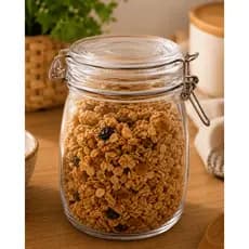 Pote Hermético de Vidro com Tampa Inox e Vedação para Café Açúcar Biscoitos Mantimentos