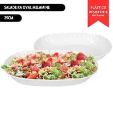 Kit Com 2 Saladeira Tigela Oval 25cm Melamine Plástico Resistente