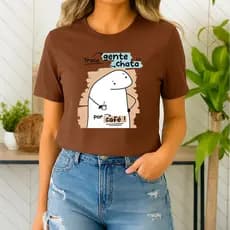 Camiseta Troco Gente Chata por Café Blusa Divertida Criativa Confortável Tshirt Elegante