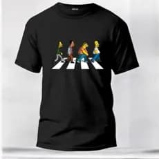 Camiseta Simpsons Camisa Masculina Manga Curta Gola Redonda Algodão Blusa Casual Desenho