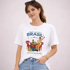 Camiseta Puro Suco Brasil Engraçada Frase Divertida Casual Básica Tshirt Unissex Zeca Casual