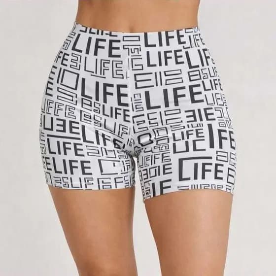 Shorts Feminino Fitness Suplex Meia Coxa Estampado Academia Treino Confortável Moda