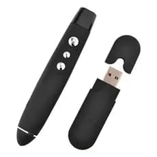 Caneta Laser Power Point Sem Fio - Slide PRETO/CINZA: Wireless, Plug and Play, Alcance de 15m