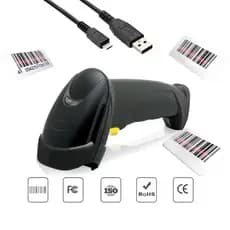 Leitor de Código de Barras 1D USB com Fio e sem fio Sensor Automático – Scanner Laser Rápido 2.4GHz