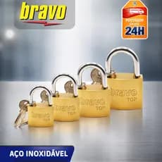Cadeado Bravo 25mm a 50mm – Corpo Reforçado com Chave | Segurança Doméstica e Comercial