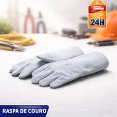 Luva Raspa Couro de Carneiro 36cm – Solda, Indústria, Proteção Profissional