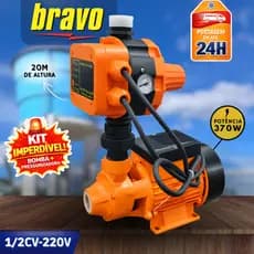 Bomba d’Água Pressurizadora 1/2CV com Pressostato Automático – 220V | Até 20m de Altura