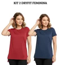 Kit 2 Blusas Feminina Academia Dry Fit Caminhada Musculação Tam P Ao G3 Treino Camiseta Plus Size Tapa Bumbum