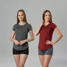 Kit 2 Camisetas Academia Feminina Dry Fit Camisa Blusa Musculação Treino Caminhada