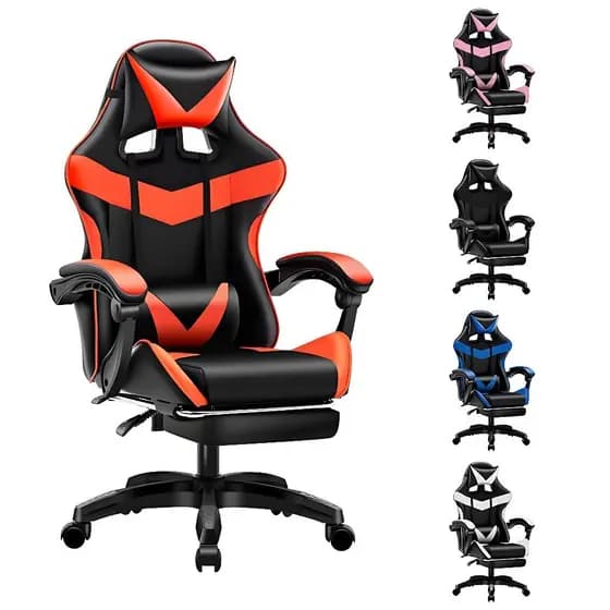 Cadeira Ergonômica para Gamer Rosa - Reclinável, Com Rodinhas e Apoio Plantar, Conforto Máximo F19