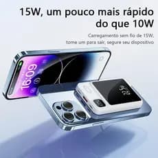 Power Bank Sem Fio MagSafe 20W - 10000mAh, Ideal para Carregamento Rápido do iPhone A7