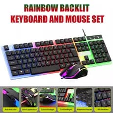 Teclado semi-mecânico do mouse RGB LED Gamer M400/M300 suspenso teclado com fio H8
