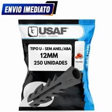 Bucha U Tradicional 12mm Sem Aba Usaf Pacote 250 Unidades