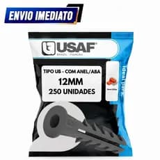 Bucha Tradicional 12mm Com Aba Usaf Pacote 250 Unidades