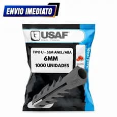 Bucha U Tradicional 6mm Sem Aba Usaf Pacote 1000 Unidades