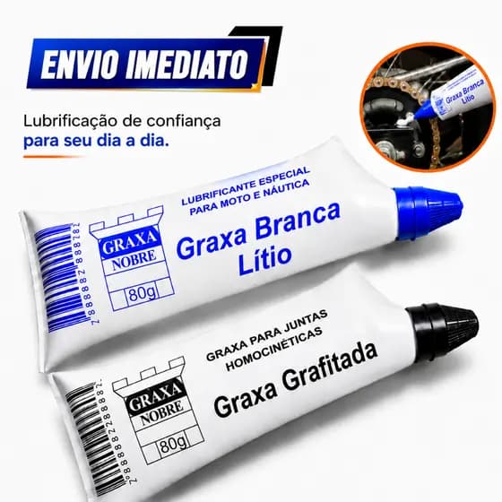 Graxa Branca de Lítio + Graxa Grafitada 80g – Lubrificação e Proteção de Alta Performance