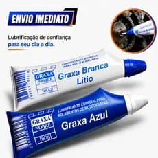 Kit Graxa Branca e Azul Moto Alta Temperatura Automotiva 80g