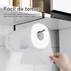 Suporte Para Porta Rolo De Papel Toalha Prateleira Multifuncional Branco / Preto