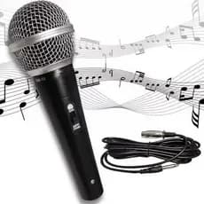 Microfone Profissional M58 Com Cabo 5 Metros Chave Liga E Desliga Alta Sensibilidade Envio Imediato