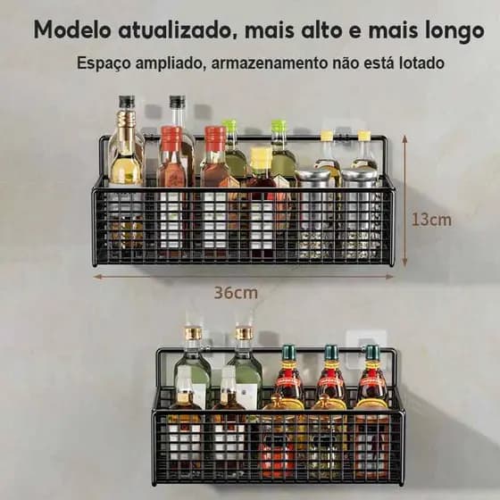 Organizador Prateleira De Cozinha Banheiro Preto Prateleira De Armazenamento Minimalista De Ferro