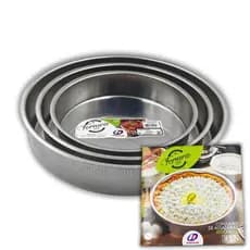 Conjunto de Assadeiras Redondas de Aluminio Polido Fornerie 3 Peças