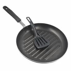 Frigideira Antiaderente com Grelha Dakasa Preto Teflon com Espátula de Nylon