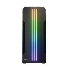 Gabinete Gamer PCFort Lines RGB com 3 fans RGB ATX Preto