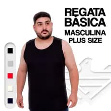Regata Masculina Plus Size Algodão Premium WG | Regata Grande Academia Casual Confortável do G1 ao G3