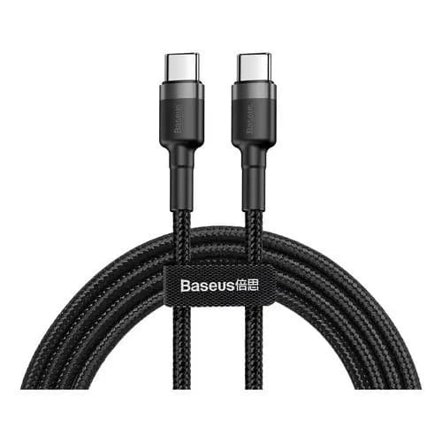 Cabo Turbo USB-C Tipo-C x USB-C Tipo-C Baseus Cafule 60w 1m Ultra Resistente iPhone 15 16 e Android