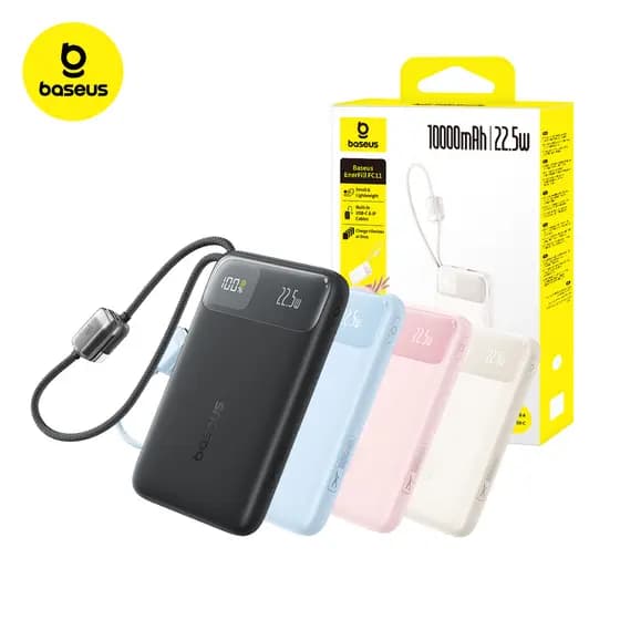 Baseus Power Bank  FC11 10000mAh/20000mAh 22.5W Rápido Portátil Bateria Carregador Portátil Display Digital USB-C
