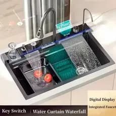 Cuba Cozinha Pia Aço Inox 304 Com Acessórios Cascata Smart Multifuncional Pia Inteligente Premium