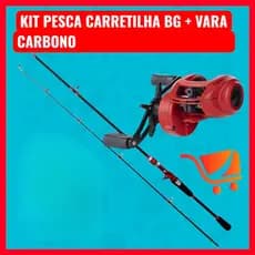 Kit Pesca Carretilha Kawana 6000 Anticabeleira + Vara Carbono