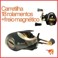 Carretilha Pesca 18 Rolamentos Freio Magnético Drag 8 Kg Dourado Direito