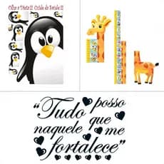 Kit 3 Adesivos Decorativos Geladeira Sala Infantil De Parede Papel adesivo parede adesivo de parede