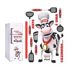 Adesivo Decorativo Vaquinha Chef Geladeira Parede Vitrini