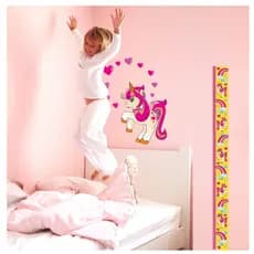 Kit Adesivos Decorativos Unicórnio Régua Parede Quarto Adesivo Decorativo Papel Armário Vidro Porta