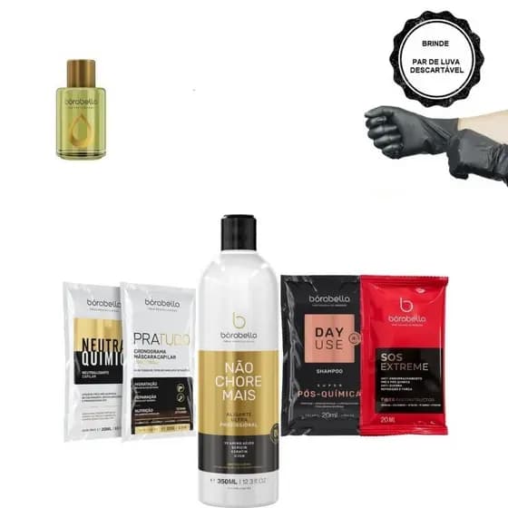 Borabella Não Chore Mais Tratamento 350ml + Argan 7ml + Sachês