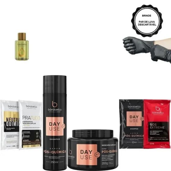Borabella Kit Pós Química Day Use + Óleo Argan 7ml + Sachês