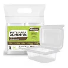 POTE QUADRADO COM TAMPA 24 UNIDADES 250 ML