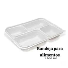 12 CONJUNTOS DE BANDEJA E TAMPA COM 4 DIVISORIAS