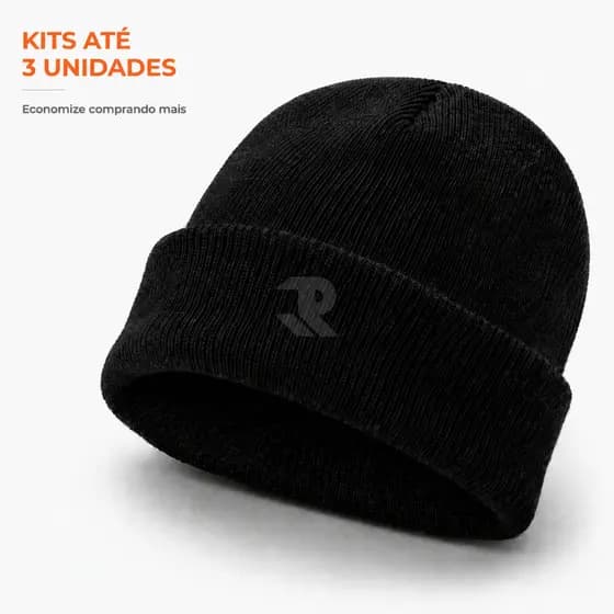 Touca Preta Unissex | Kit Promocional 1, 2 ou 3 Unidades | Gorro de Inverno Quente e Confortável