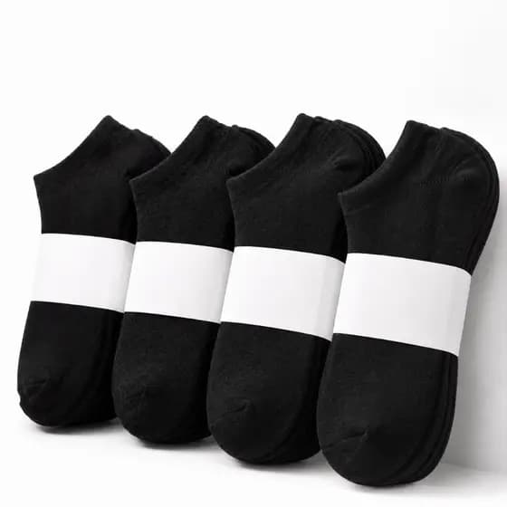 Kit 24 Pares de Meia Soquete Preta Cano Curto Algodão Premium Masculino Feminino Respirável