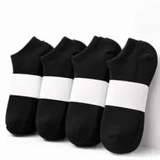 Kit 24 Pares de Meia Soquete Preta Cano Curto Algodão Premium Masculino Feminino Respirável