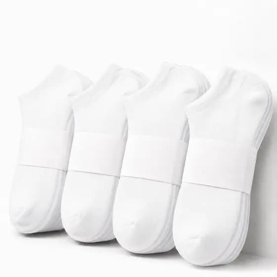Kit 24 Pares de Meia Soquete Branca Cano Curto Algodão Premium Masculino Feminino Respirável