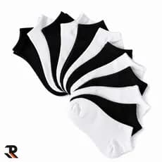 Kit 6/12/18/24 Pares de Meia Soquete Cano Curto com Algodão Masculino Feminino | Meia Branca e Preta