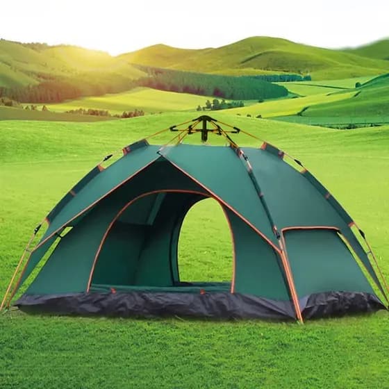 Barraca Camping 200cm*200cm*135cm Portátil A Prova D'agua Dois Andare Barraca De Acampamento 4 Pessoas De Praia