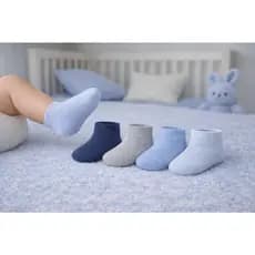 Kit De 3 a 12 Pares De Meias Recém-Nascido MENINO Algodão Cor Lisa 0-4 Anos