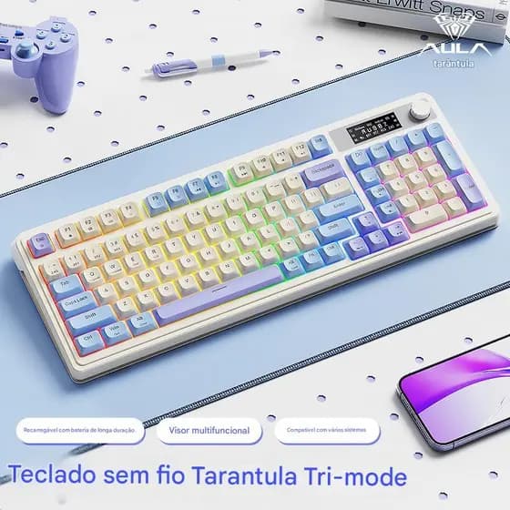 AULA S99 Pro teclado mecânico sem fio, teclado personalizado de troca quente de junta, teclado mecânico 2.4G / tipo-C/BT